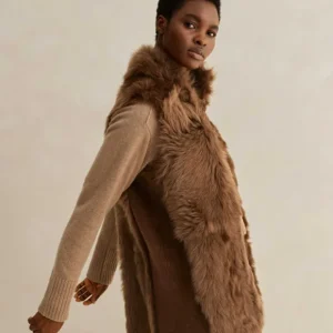 Luxe Toscana Shearling Long Gilet