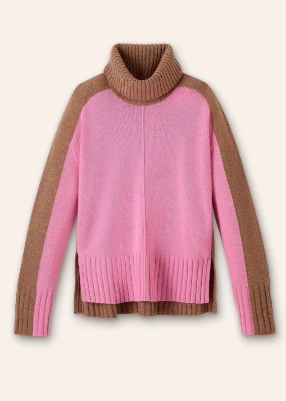 Merino Cashmere Colour Block Jumper + Snood