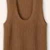 Merino Cashmere Ribbed Scoop Neck Vest