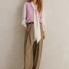 Merino Cashmere Silk Lace Stitch V-Neck Vest