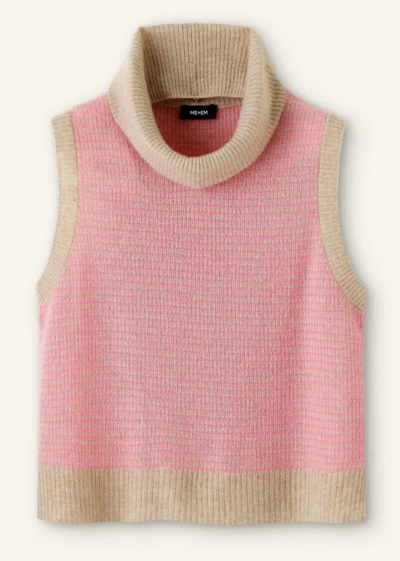 Merino Cashmere Silk Lace Stitch Vest + Snood
