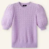 Merino Cashmere Silk Lace Stitch Tee