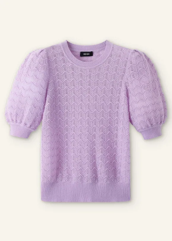 Merino Cashmere Silk Lace Stitch Tee