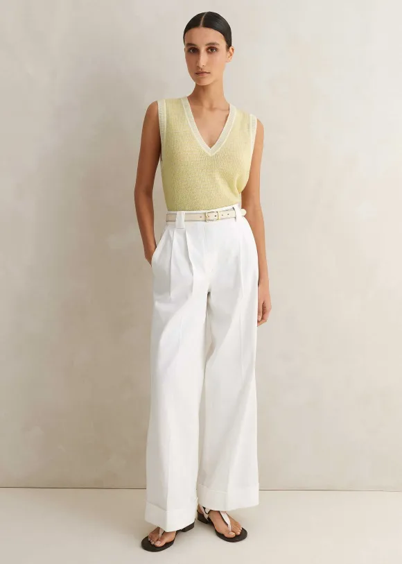 Merino Cashmere Silk Lace Stitch Vest