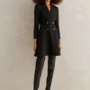 Military Button Fit And Flare Mini Dress