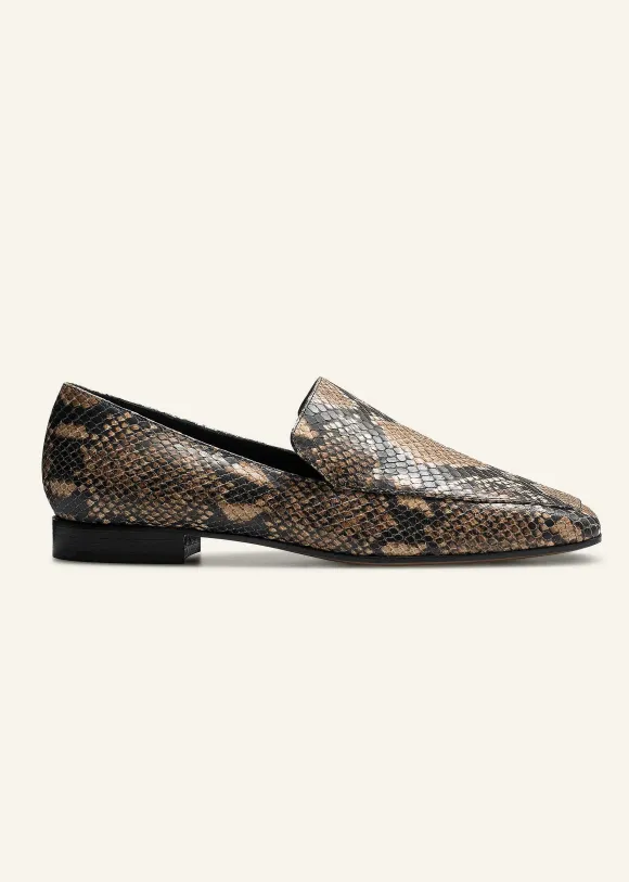 Modern Snake-Embossed Loafer