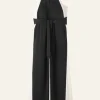 Monochrome Halterneck Jumpsuit + Belt