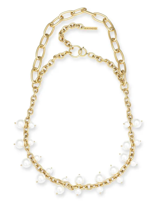 Multi Chain + Pearl Necklace