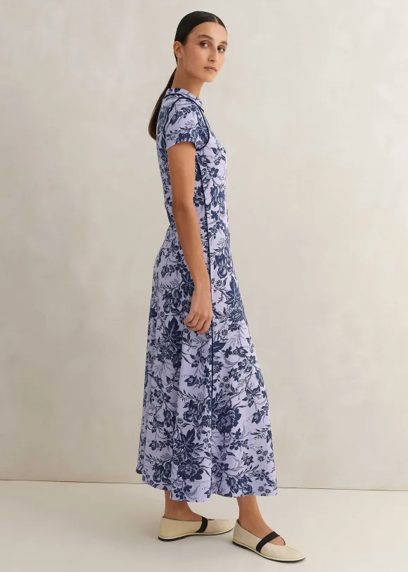 Mystic Floral Print Cap Sleeve Maxi Dress