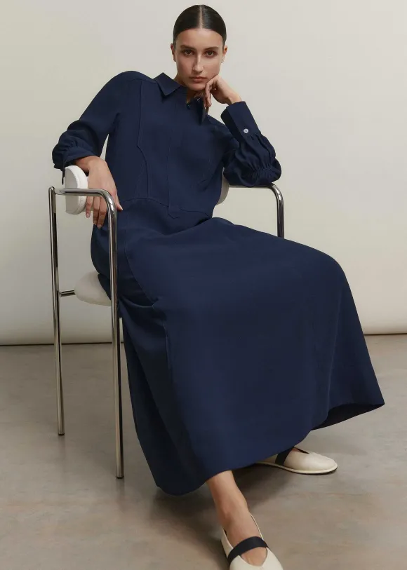 Panelling Detail Maxi Shirt Dress