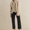 Pin Tuck Kick Flare Crop Jean
