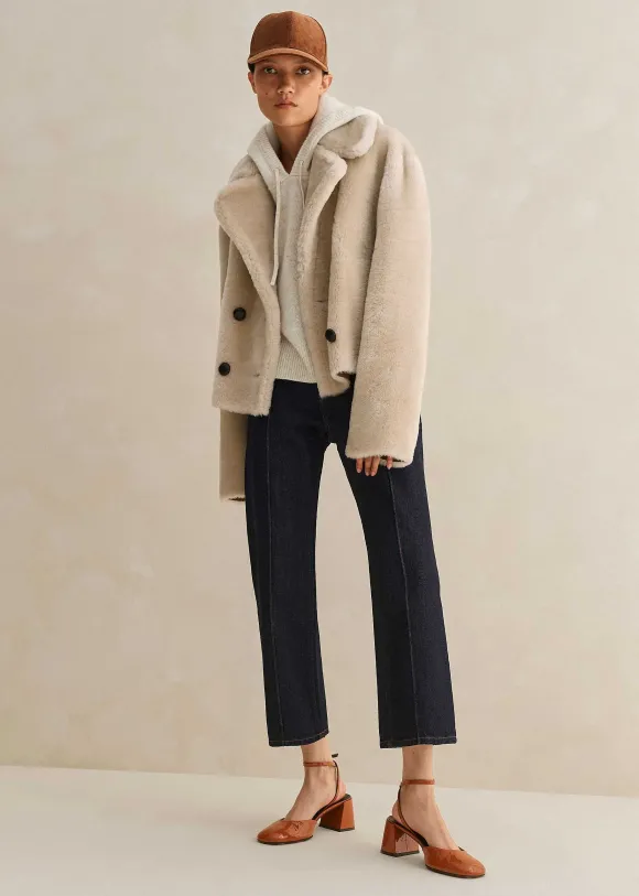 Pin Tuck Kick Flare Crop Jean