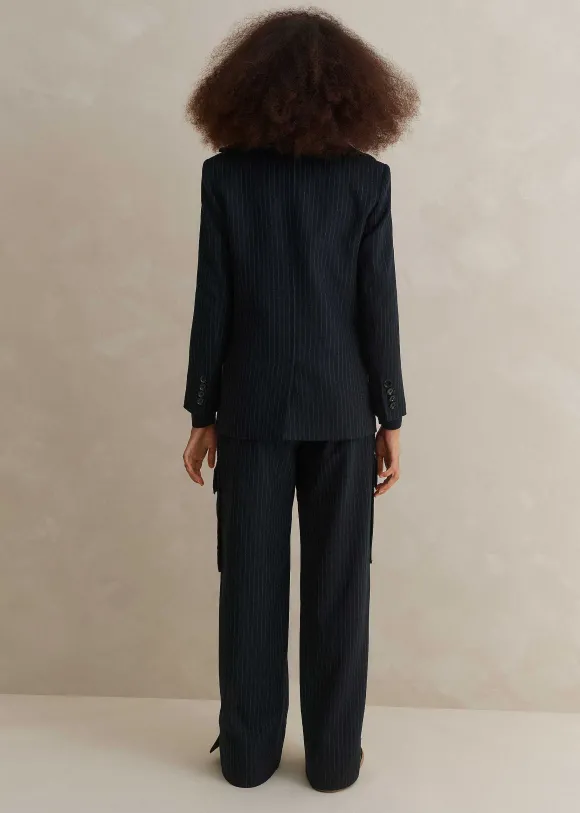 Pinstripe Cargo Trouser Suit