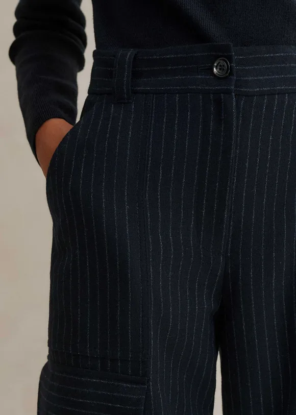 Pinstripe Relaxed Straight Cargo Trouser