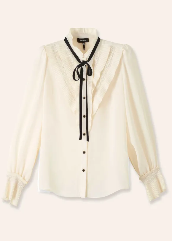 Pleat Blouse + Removable Velvet Tie