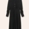 Pleated Midi Shirt Dress + Belt