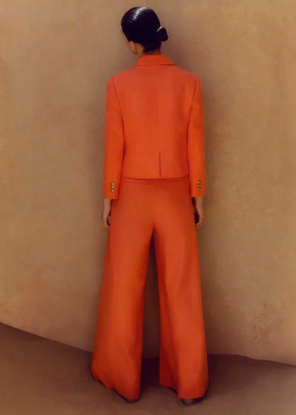 Pleated Ultra Wide-Leg Trouser + Jacket Suit