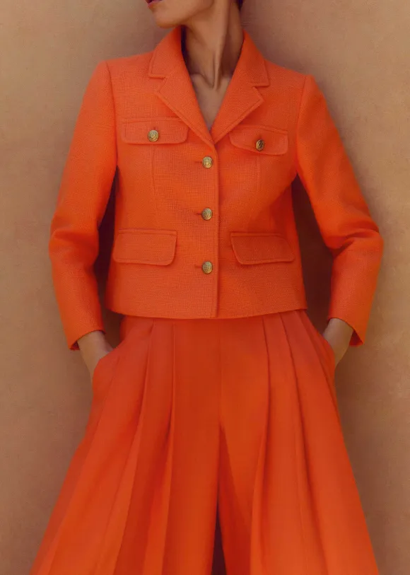 Pleated Ultra Wide-Leg Trouser + Jacket Suit
