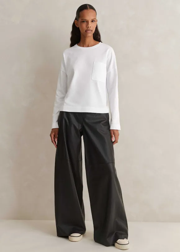 Pocket Detail Boxy Long Sleeve Top