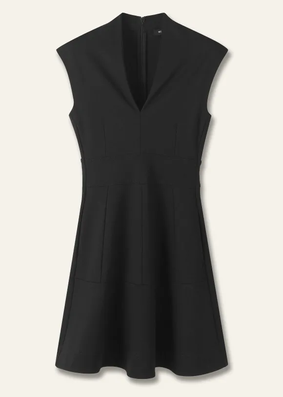 Ponte Cap Sleeve Fit And Flare Dress