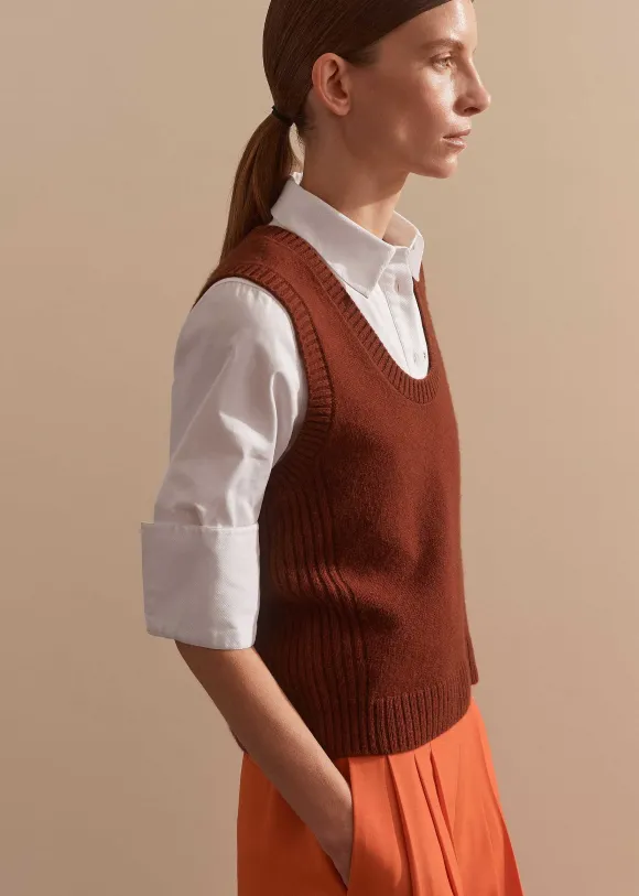 Pure Cashmere Scoop Neck Vest