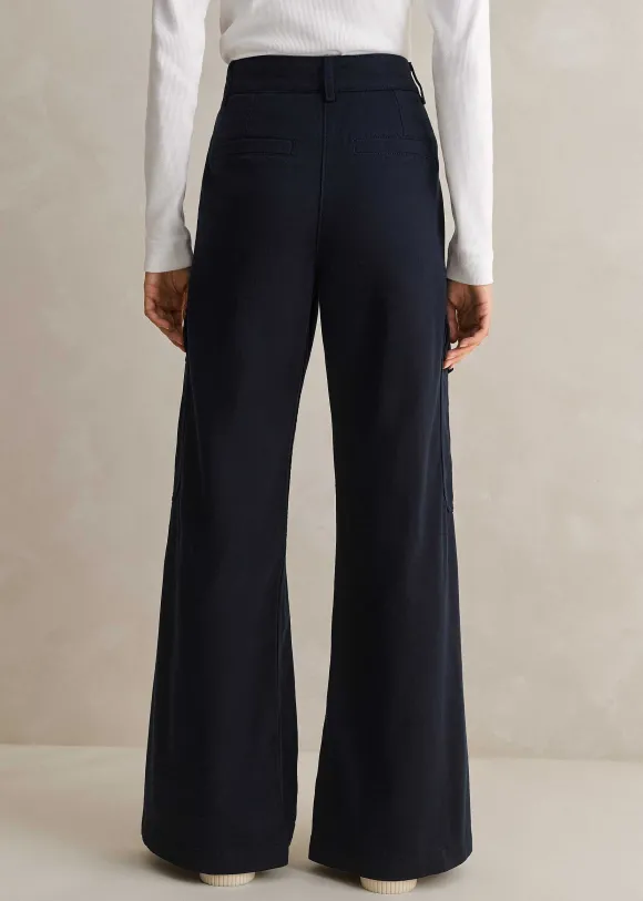 Regular Length Cotton Flared Cargo Trouser