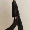 Regular-Length Travel Tailoring Wide-Leg Palazzo Co-Ord