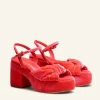 Ruched Velvet Knot Platform