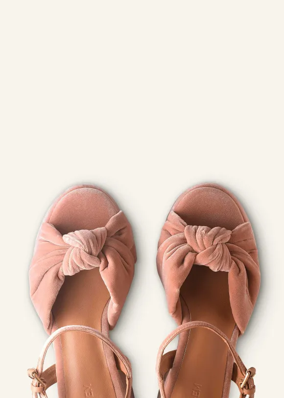 Ruched Velvet Knot Platform