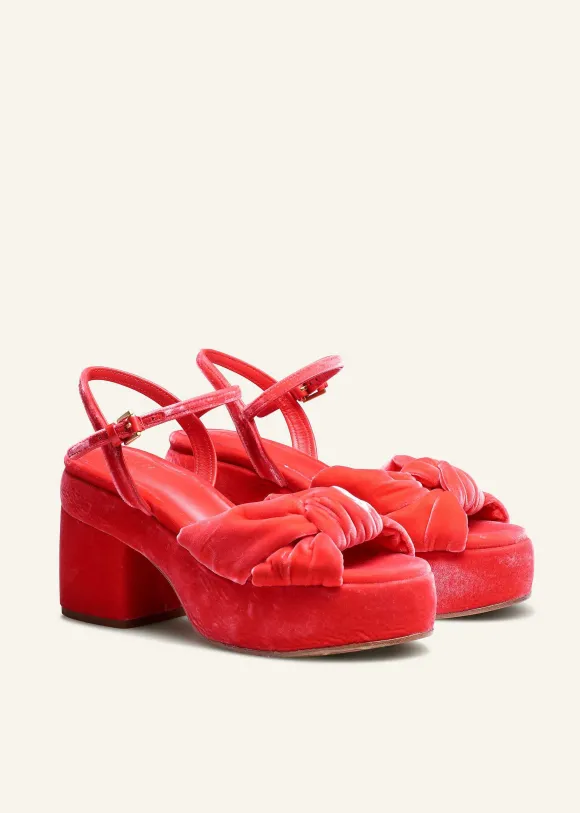 Ruched Velvet Knot Platform