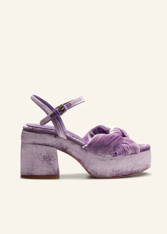Ruched Velvet Knot Platform
