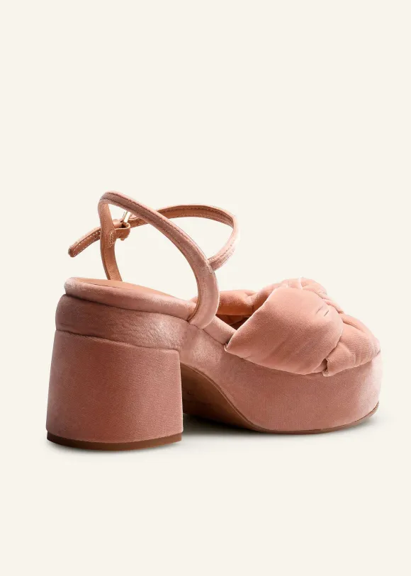 Ruched Velvet Knot Platform
