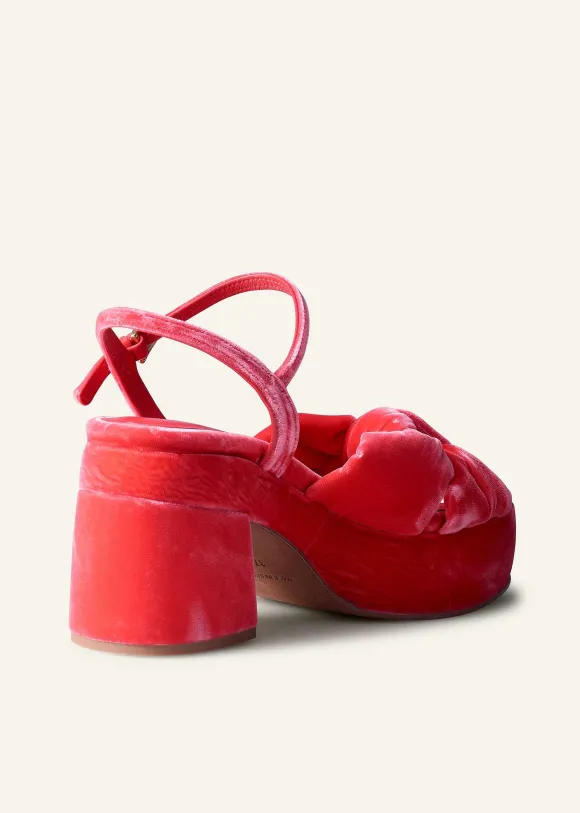 Ruched Velvet Knot Platform