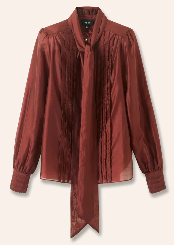 Scallop Pleat Detail Blouse Tie + Cami