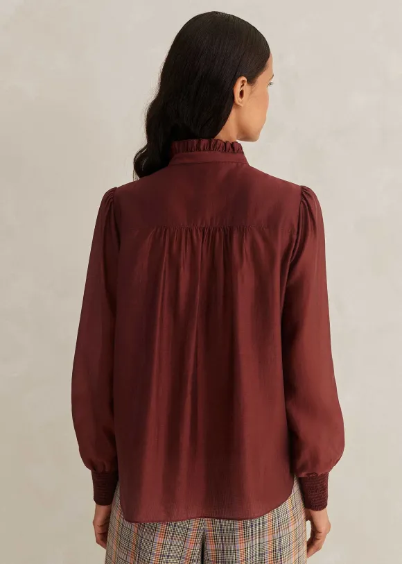 Scallop Pleat Detail Blouse Tie + Cami