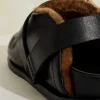 Shearling Buckle Clog