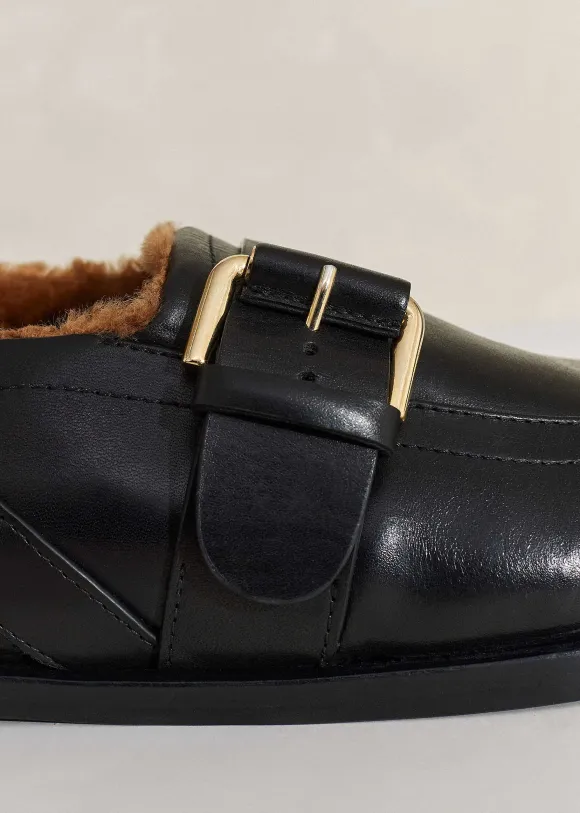 Shearling Buckle Clog