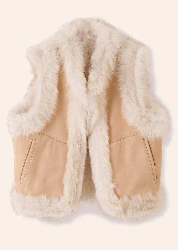 Shearling Reversible Cropped Gilet