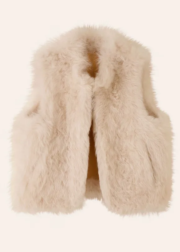 Shearling Reversible Cropped Gilet