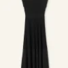 Sheer Panelled Evening Knit Maxi Dress