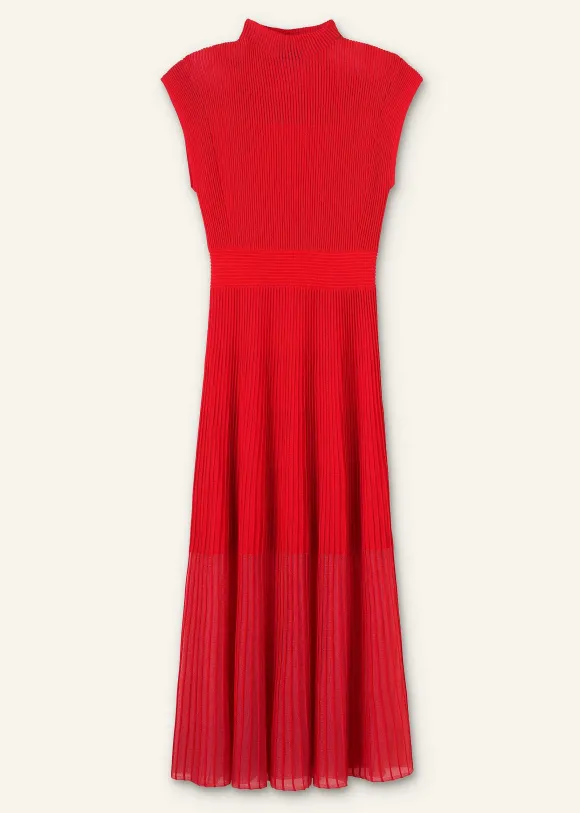 Sheer Panelled Evening Knit Maxi Dress