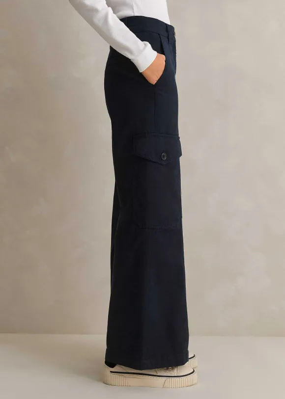 Short Length Cotton Flared Cargo Trouser