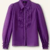 Silk Cotton Frill Detail Blouse