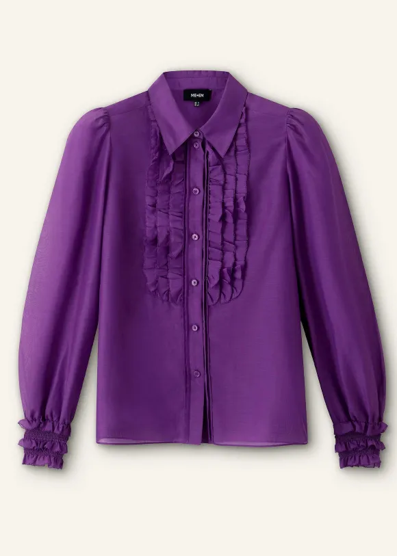 Silk Cotton Frill Detail Blouse