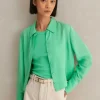 Silk Cropped Shirt