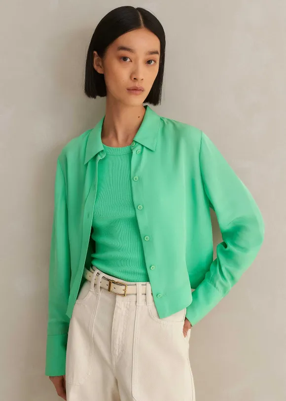 Silk Cropped Shirt