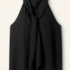 Silk Pussybow Halterneck Top