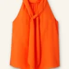 Silk Pussybow Halterneck Top