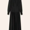Silk Statement V-Neck Maxi Dress + Belt