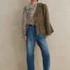 Silk-Blend Devor Confetti Print Blouse